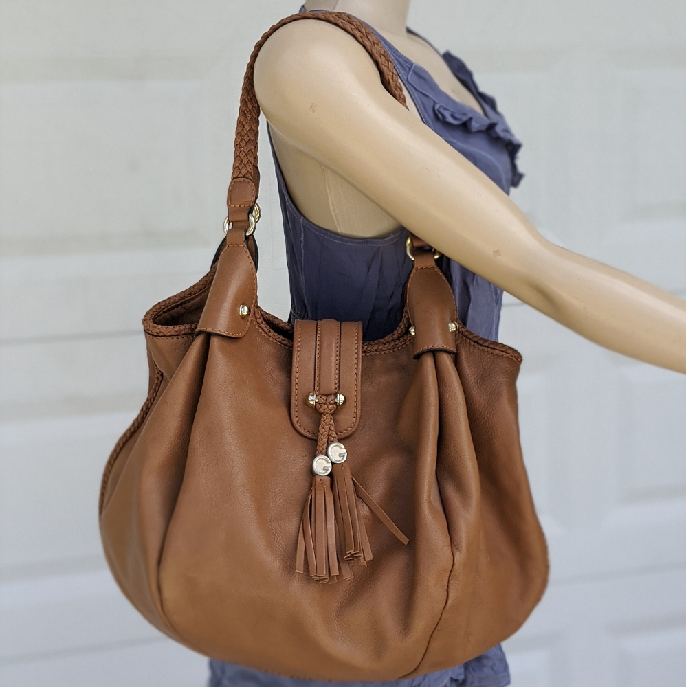 Authentic Gucci Brown Leather Marrakech Hobo Large
